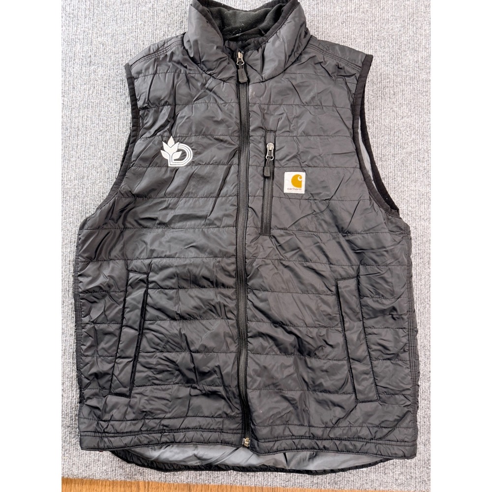 Carhartt Rain Defender Puffer Vest Mens Medium Black Nylon Relaxed Fit 102286